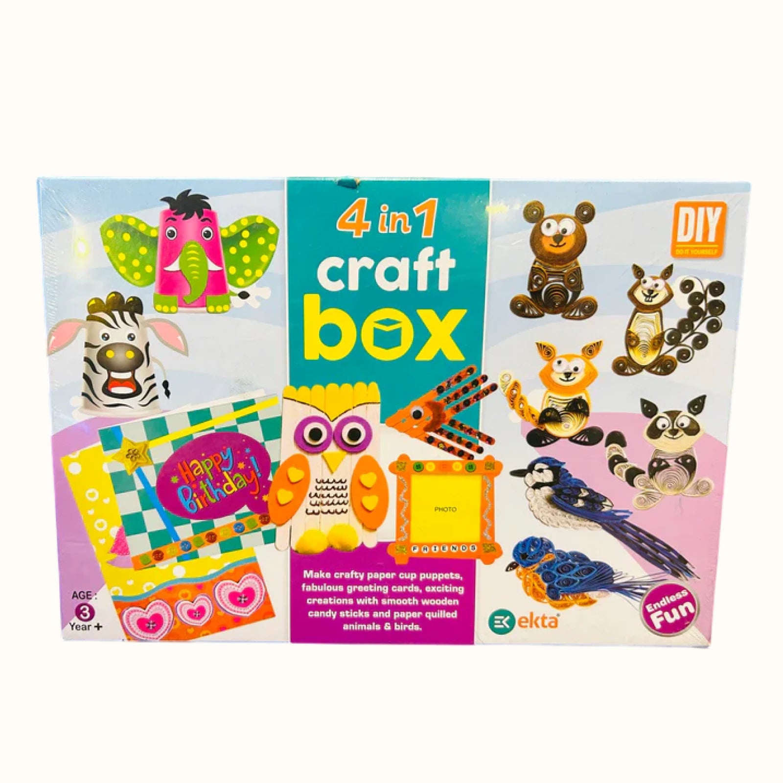 4 in 1 Craft Box for Kids | Classical Craft Kit | Paper Cut Puppets Cards