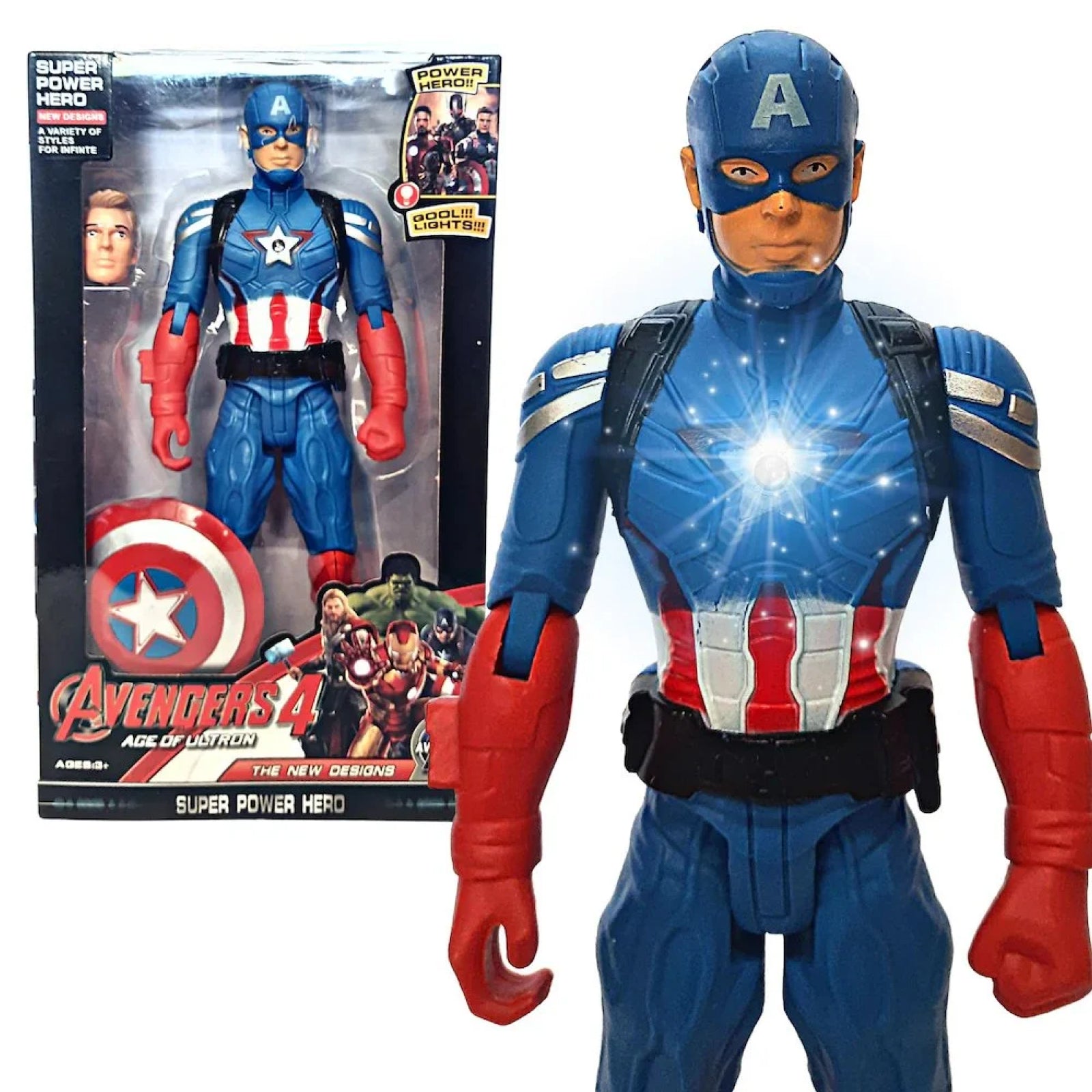 12 Inch Captain America Action Figure - Avengers Ultron Hero Toy