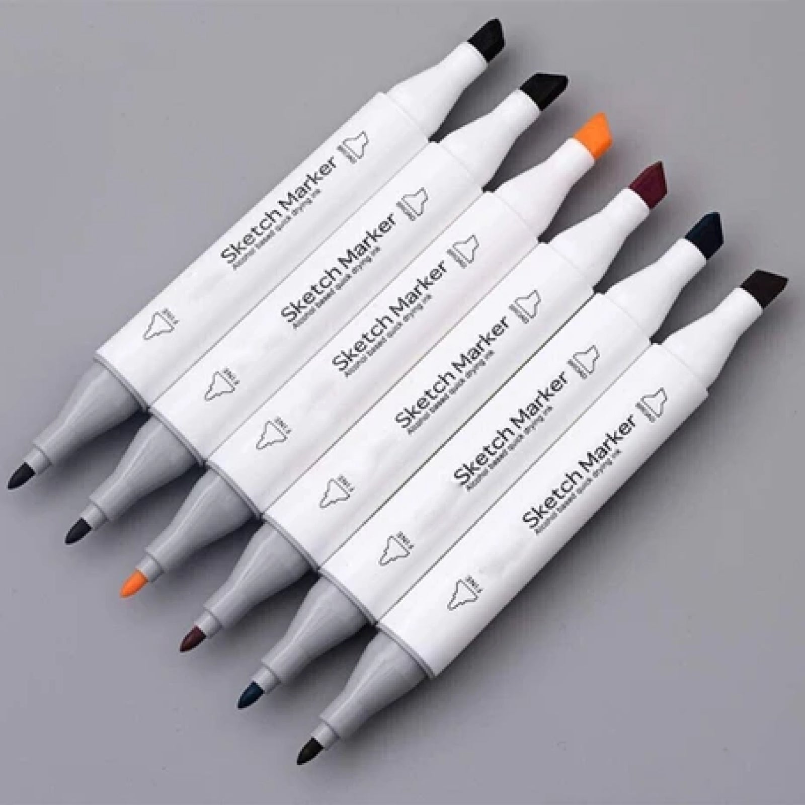 Double Sided Art Marker Pens Set of 36 - Dual Tip Sketch Pens for Drawing