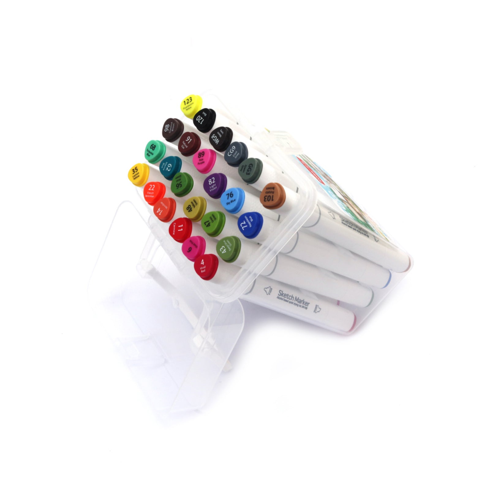 Double Sided Art Marker Pens Set of 24 - Dual Tip Sketch Pens for Drawing