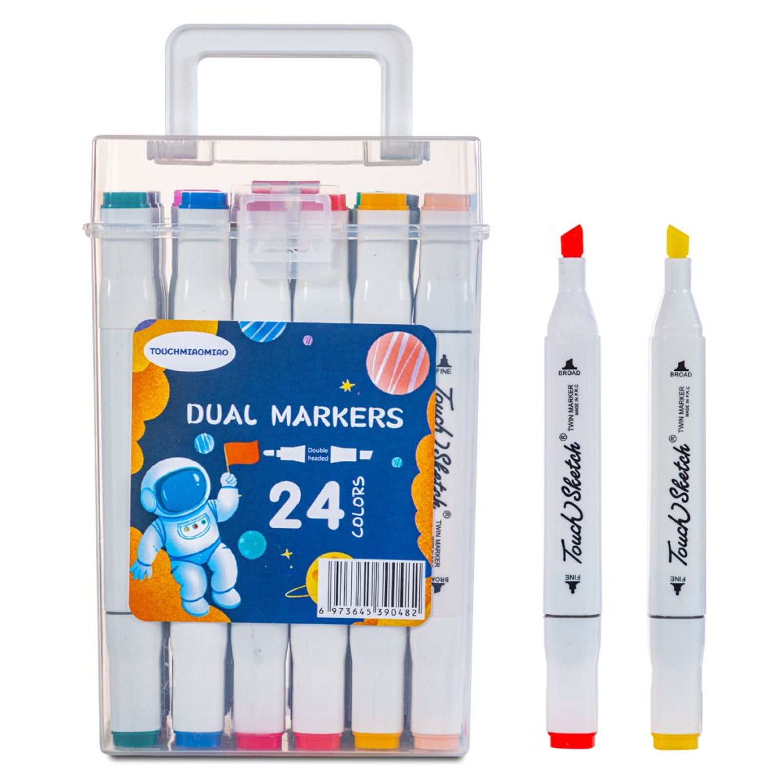 Double Sided Art Marker Pens Set of 24 - Dual Tip Sketch Pens for Drawing