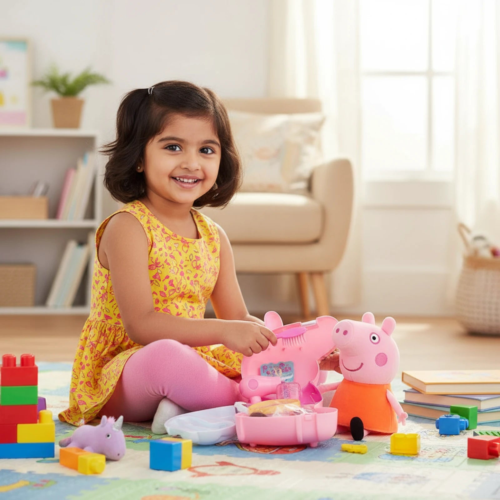 Peppa Pig Beauty Salon Playset – Official Licensed Makeup & Hair Styling Toy with Mirror & 20+ Accessories for Kids