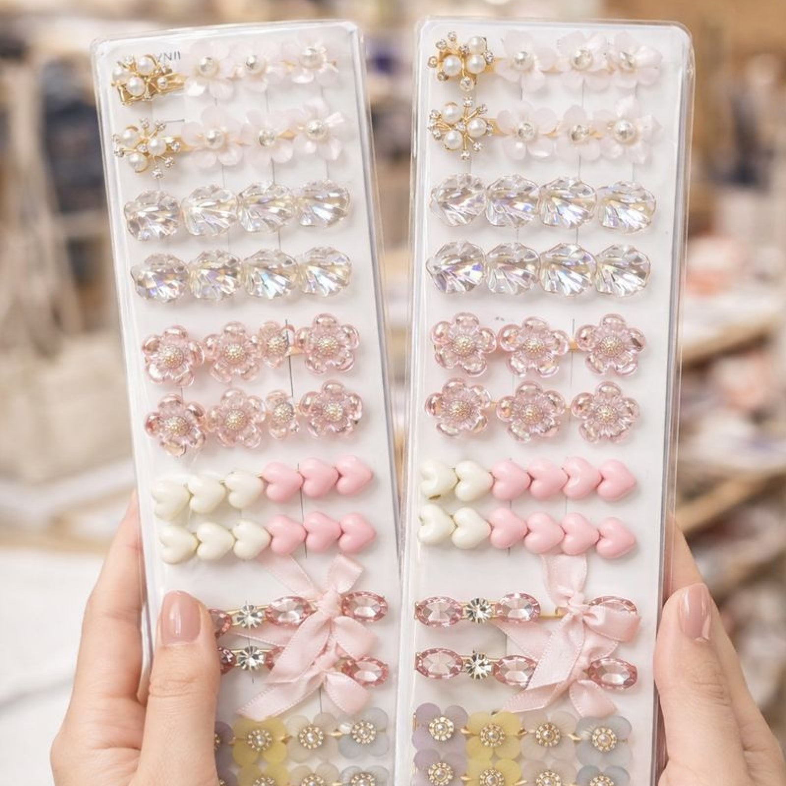 Premium 12 Pcs Kids Floral & Bow Hair Clip Set | Pastel Accessories